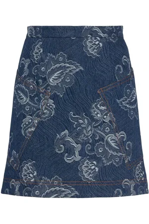 Etro Minirock Aus Denim Mit Druck
