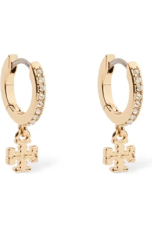 Tory Burch Eleanor Pavé Huggie Hoop Earrings