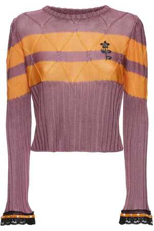 CORMIO Langärmeliger Viskosepullover Mit Spitze „olaf“