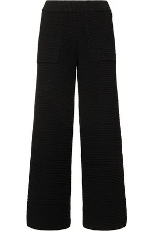 ANDREADAMO Weite Hose Aus Grobgestricktem Baumwollmischgewebe