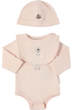 Moncler Strampler, Mütze Und Latz Aus Baumwolle