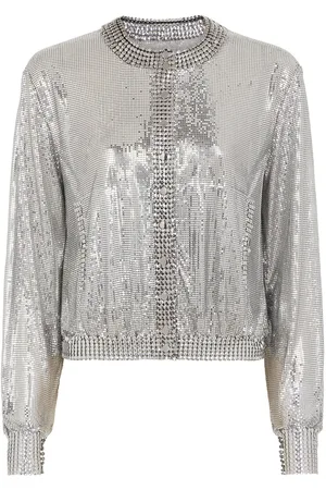 Paco rabanne Kragenlose Mesh-jacke