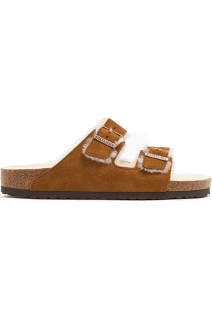 Birkenstock Sandalen Aus Shearling Und Wildleder „arizona“