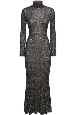 Balenciaga Maxikleid Aus Technojersey Mit Lamé