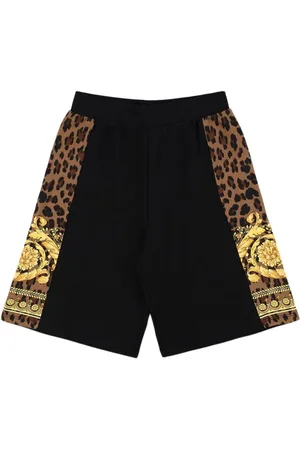 VERSACE Shorts Aus Baumwollfleece Mit Druck