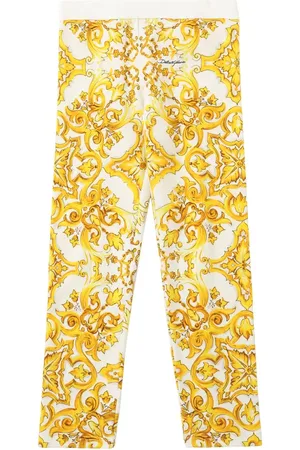 Dolce & Gabbana Leggings Aus Baumwolle Mit Majolicadruck