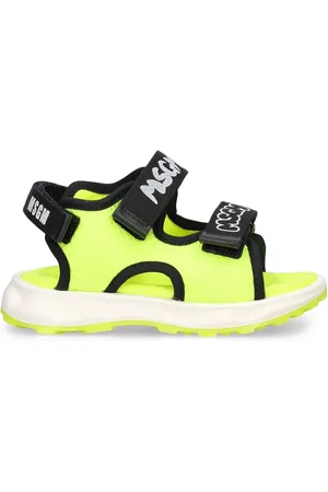 Msgm Sandalen Aus Leder Und Canvas Mit Logodruck