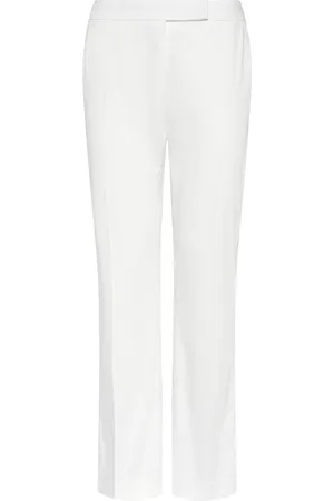 Max Mara Hose Aus Baumwollmischsatin „okra“
