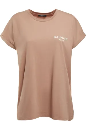 Balmain T-shirt Aus Baumwolljersey Mit Beflocktem Logo