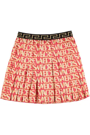 VERSACE Midirock Mit Plisseedetail Und Logo