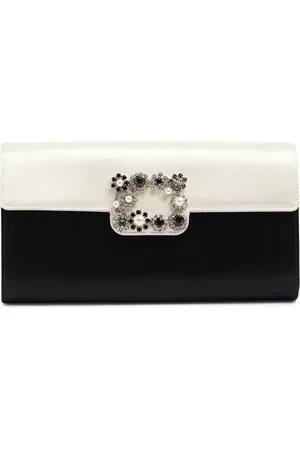 Roger Vivier Lederclutch Mit Blumenschnalle „envelope“