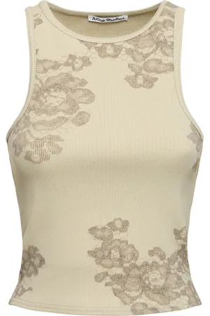 Acne Studios Tanktop Aus Strickripp Mit Druck