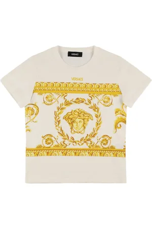 VERSACE Bedrucktes T-shirt Aus Baumwolljersey