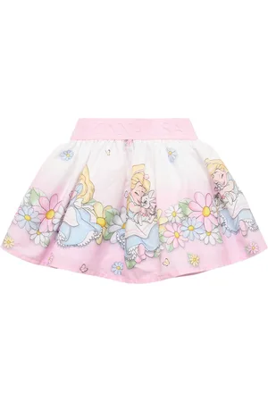 MONNALISA Printed Cotton Poplin Skirt