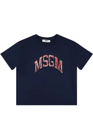Msgm Besticktes T-shirt Aus Baumwolljersey