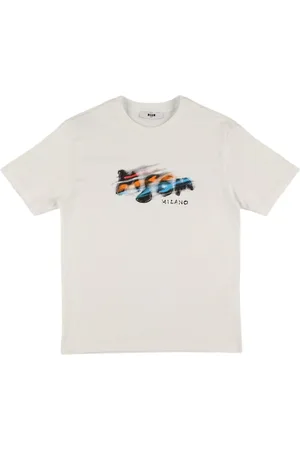 Msgm Bedrucktes T-shirt Aus Baumwolljersey