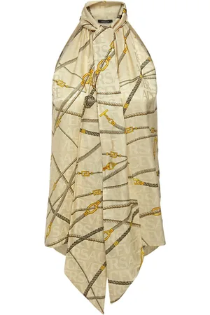 VERSACE Ärmelloses Oberteil Aus Seidenmischjacquard