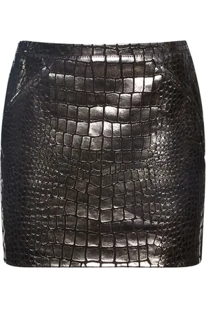 Tom Ford Laminierter Lederrrock Mit Krokoprägung