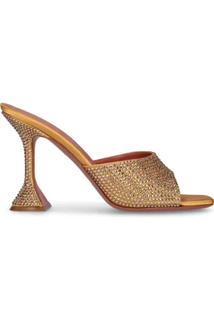 Amina Muaddi Mules Aus Satin Mit Kristallen "lupita", Lvr Excl.