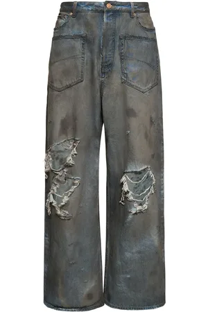 Balenciaga Baggy-jeans Aus Baumwolle Mit Rissen