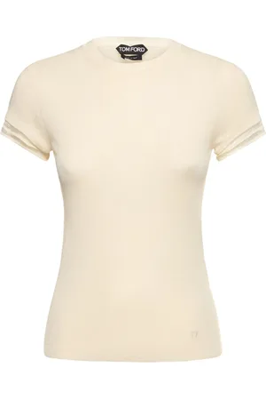 Tom Ford Kurzärmeliges Top Aus Seiden/kaschmirstrick