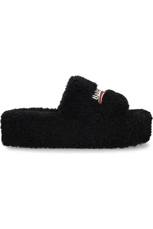 Balenciaga 10mm Hohe Mules Aus Kunstshearling