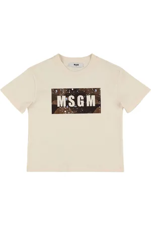 Msgm Bedrucktes T-shirt Aus Baumwolljersey