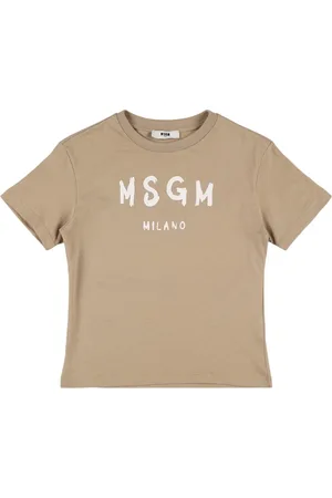 Msgm Bedrucktes T-shirt Aus Baumwolljersey