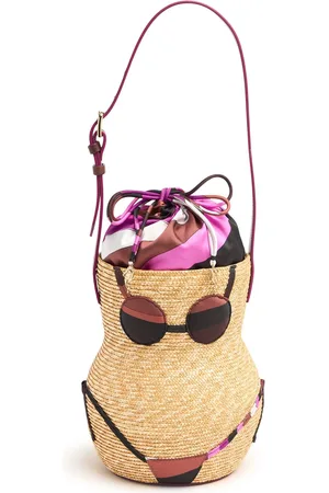 Puccini Tasche Aus Stroh Und Twill „nella“