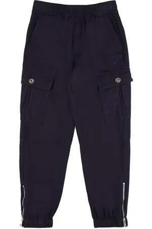 VERSACE Cargohose Aus Baumwollgabardine Mit Stickerei
