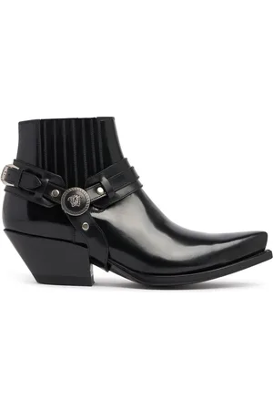 VERSACE 50mm Hohe Westernstiefel Aus Leder