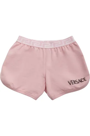 VERSACE Shorts Aus Baumwolljersey Mit Logostickerei