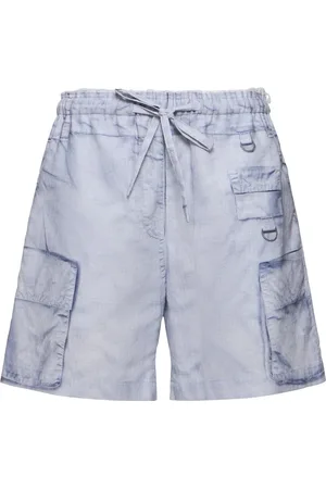 Acne Studios Shorts Aus Baumwolle Und Leinen Mit Druck