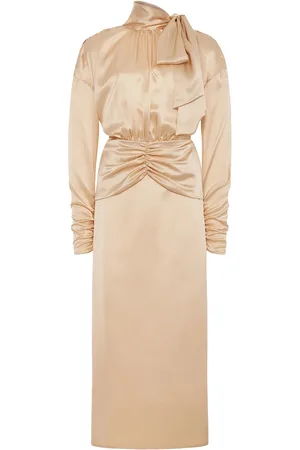 Alessandra Rich Hinten Offenes Midikleid Aus Seidensatin