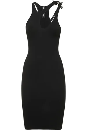 ANDREADAMO Ribbed Jersey Mini Dress W/double Straps