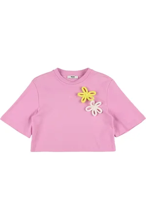 Msgm T-shirt Aus Baumwolljersey Mit Besatz