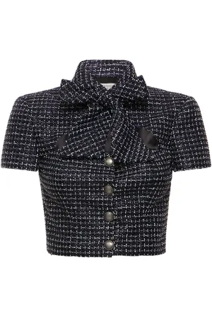 Alessandra Rich Kurzes Tweed-top Mit Pailletten