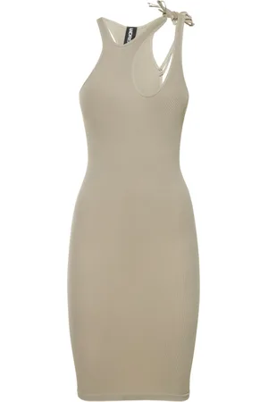ANDREADAMO Ribbed Jersey Mini Dress W/double Straps