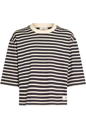 Ami Gestreiftes T-shirt Aus Baumwolle