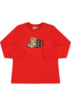 Moschino Bedrucktes Langarm-shirt Aus Baumwolljersey