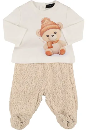 MONNALISA T-shirt Aus Baumwolljersey Und Teddyhose