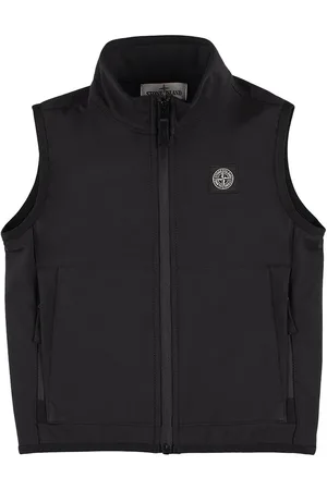 Stone Island Softshell-nylonweste Mit Logopatch