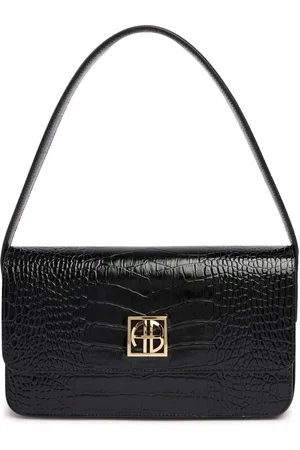 ANINE BING Schultertasche Aus Leder Mit Krokomuster „elly“