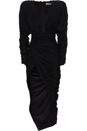 ALEXANDRE VAUTHIER Langes, Drapiertes Kleid Aus Lurexjersey
