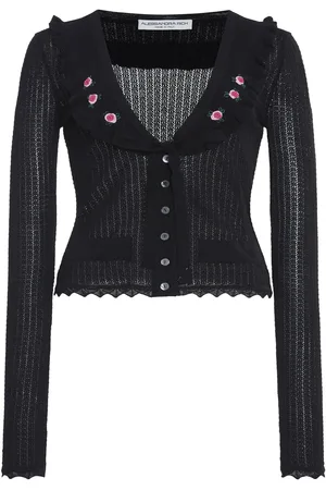 Alessandra Rich Besticktes Wollstrickoberteil
