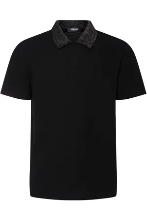VERSACE Poloshirt Aus Baumwolljersey Mit Baroque-stickerei