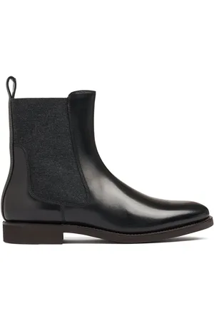 Brunello Cucinelli 40mm Hohe Chelseastiefel Aus Leder