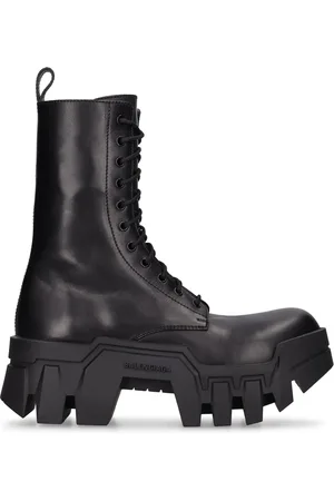 Balenciaga 80mm Hohe Schnürstiefel Aus Leder „bulldozer“