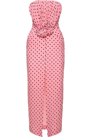 Alessandra Rich Kleid Aus Seidengeorgette Mit Punktmuster