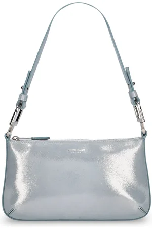 Giorgio Armani Kleine, Glänzende Schultertasche Aus Leder